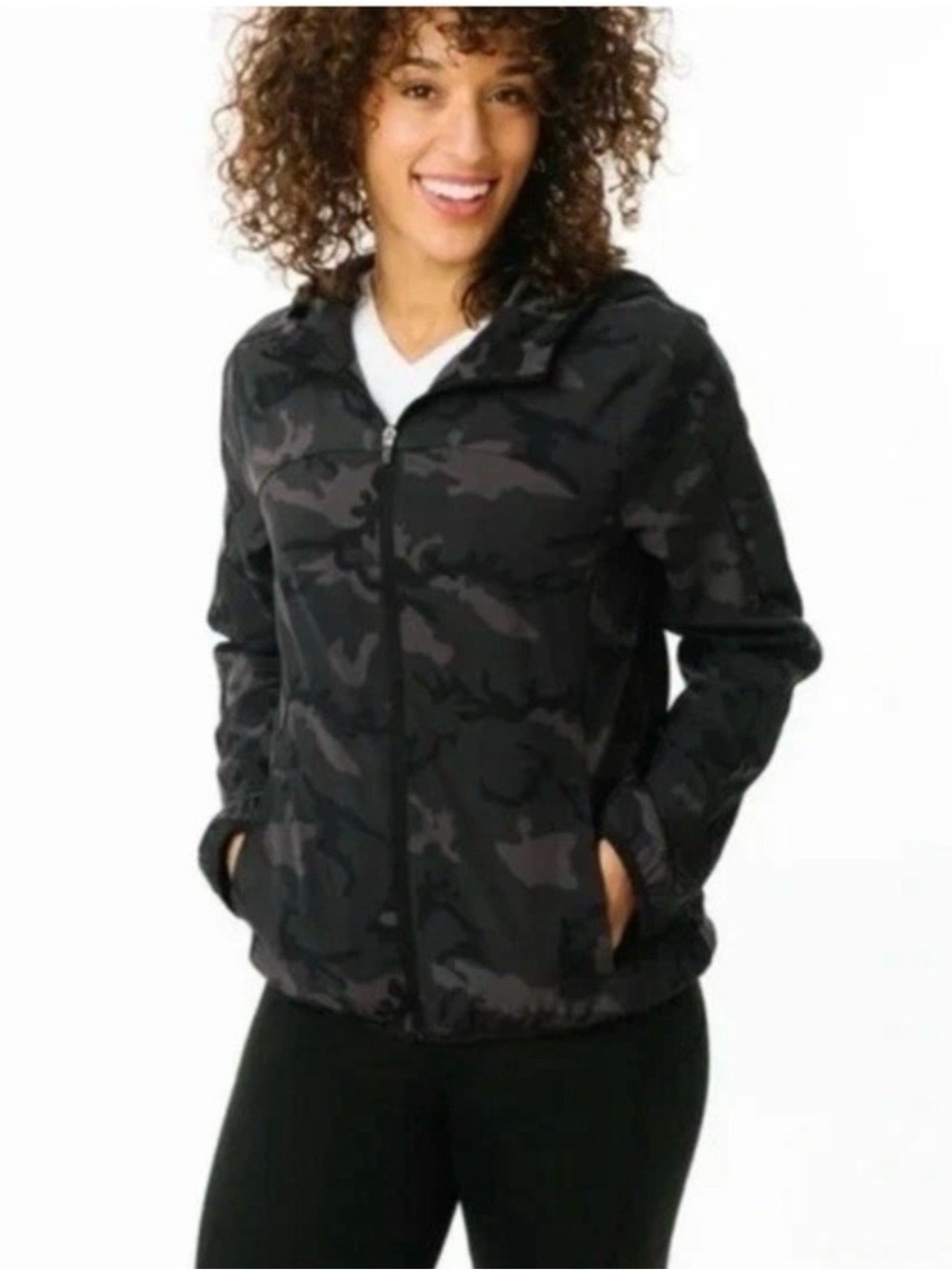 Zyia Camo Hooded Zip up Jacket